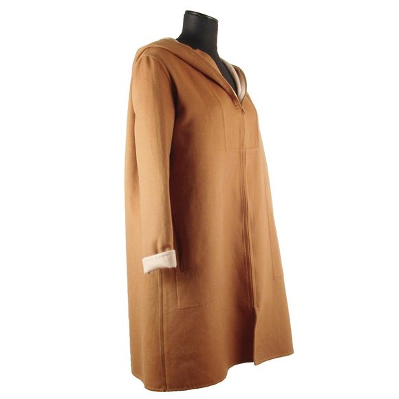 NEW Authentic HERMES Hooded Coat Jacket Zippered EU 34 Manteau Trois-Quarts - Picture 9 of 16